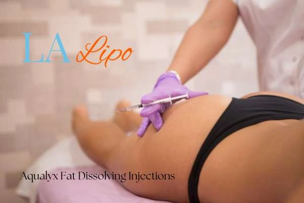 Woman having fat dissolving injections Greater London (Hounslow) on thighs