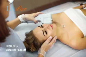 Woman having Hi-Fu to reduce wrinkles Greater London (Hounslow).