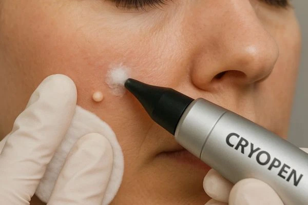 Woman receiving milia removal treatment Greater London (Hounslow)